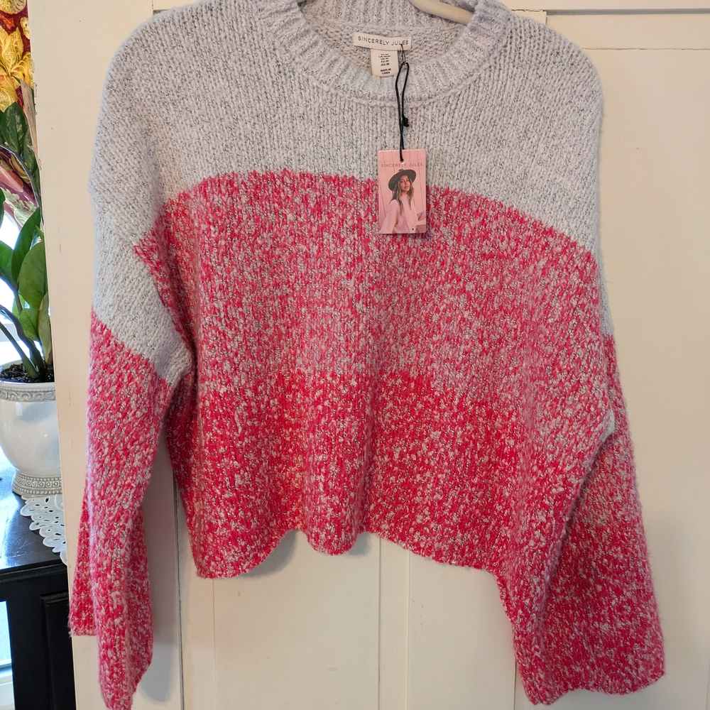 Sincerely Jules NWT Pink and Palest Lavender Sweater-M